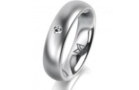 Ring Platin 950 5.0 mm l&auml;ngsmatt 1 Brillant G vs...