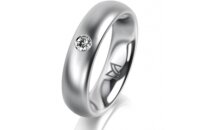 Ring Platin 950 5.0 mm l&auml;ngsmatt 1 Brillant G vs...