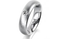 Ring Platin 950 5.0 mm sandmatt 1 Brillant G vs 0,065ct
