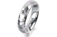 Ring Platin 950 5.0 mm diamantmatt 1 Brillant G vs 0,065ct