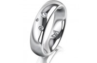 Ring Platin 950 5.0 mm poliert 3 Brillanten G vs Gesamt...