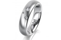 Ring Platin 950 5.0 mm l&auml;ngsmatt 3 Brillanten G vs...
