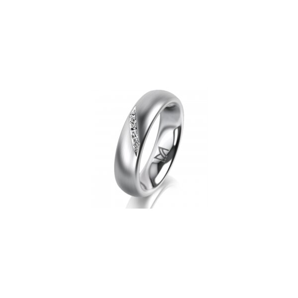 Ring Platin 950 5.0 mm l&auml;ngsmatt 5 Brillanten G vs Gesamt 0,035ct