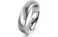 Ring Platin 950 5.0 mm l&auml;ngsmatt 5 Brillanten G vs...
