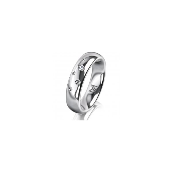 Ring Platin 950 5.0 mm poliert 5 Brillanten G vs Gesamt 0,055ct