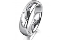 Ring Platin 950 5.0 mm poliert 5 Brillanten G vs Gesamt...