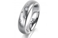 Ring Platin 950 5.0 mm l&auml;ngsmatt 5 Brillanten G vs...