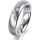 Ring Platin 950 5.0 mm l&auml;ngsmatt 5 Brillanten G vs Gesamt 0,055ct