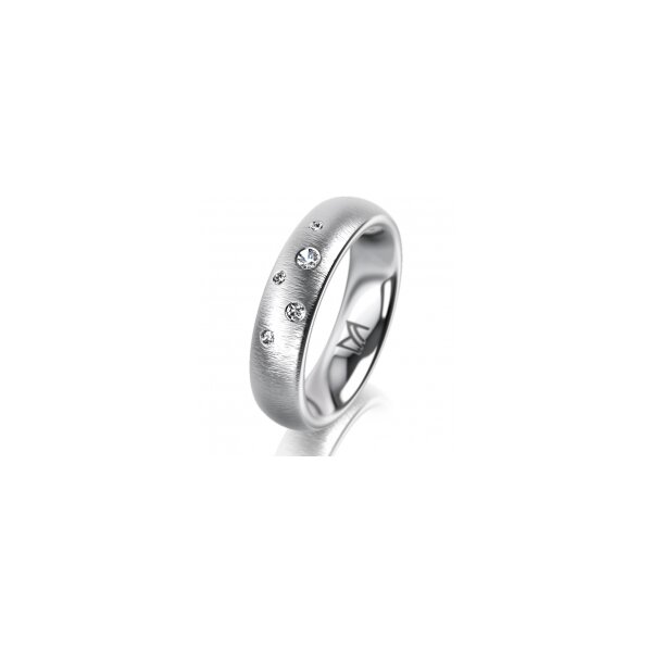 Ring Platin 950 5.0 mm sandmatt 5 Brillanten G vs Gesamt 0,055ct