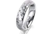 Ring Platin 950 5.0 mm diamantmatt 5 Brillanten G vs...