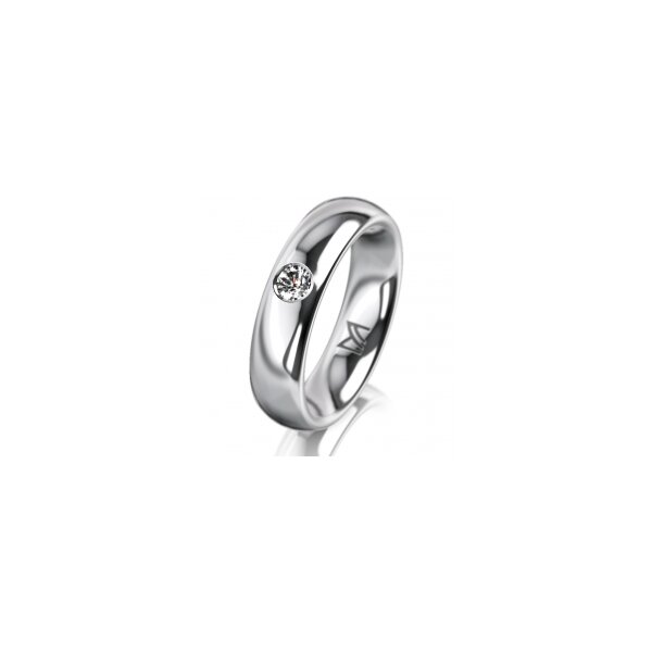 Ring Platin 950 5.0 mm poliert 1 Brillant G vs 0,110ct