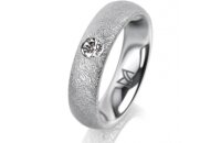 Ring Platin 950 5.0 mm kreismatt 1 Brillant G vs 0,110ct