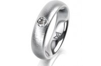 Ring Platin 950 5.0 mm sandmatt 1 Brillant G vs 0,110ct