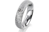 Ring Platin 950 5.0 mm kristallmatt 1 Brillant G vs 0,110ct