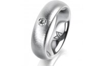 Ring Platin 950 5.5 mm sandmatt 1 Brillant G vs 0,065ct