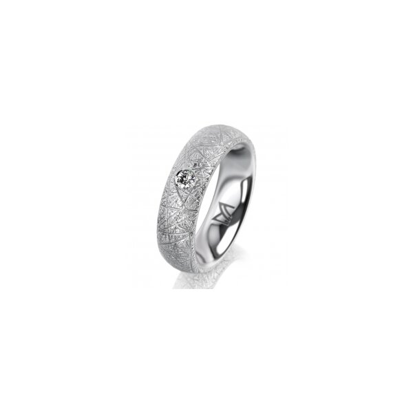 Ring Platin 950 5.5 mm kristallmatt 1 Brillant G vs 0,065ct