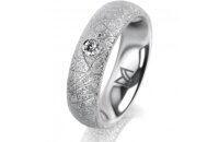 Ring Platin 950 5.5 mm kristallmatt 1 Brillant G vs 0,065ct