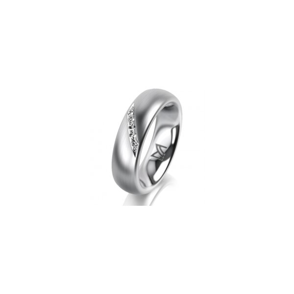 Ring Platin 950 5.5 mm l&auml;ngsmatt 5 Brillanten G vs Gesamt 0,045ct