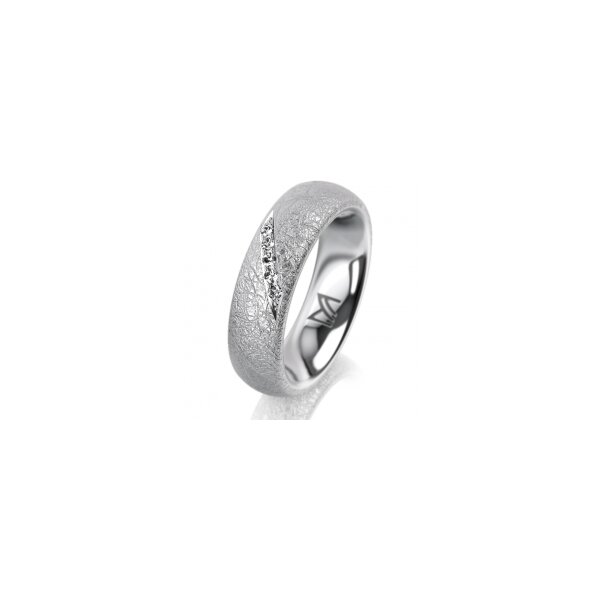 Ring Platin 950 5.5 mm kreismatt 5 Brillanten G vs Gesamt 0,045ct