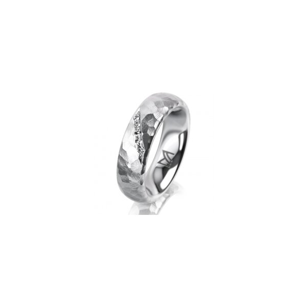 Ring Platin 950 5.5 mm diamantmatt 5 Brillanten G vs Gesamt 0,045ct