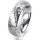 Ring Platin 950 5.5 mm diamantmatt 5 Brillanten G vs Gesamt 0,045ct