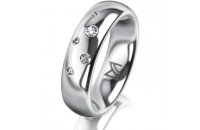 Ring Platin 950 5.5 mm poliert 5 Brillanten G vs Gesamt...