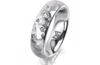 Ring Platin 950 5.5 mm diamantmatt 5 Brillanten G vs...