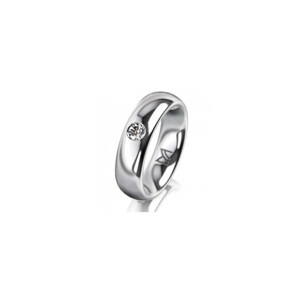 Ring Platin 950 5.5 mm poliert 1 Brillant G vs 0,110ct