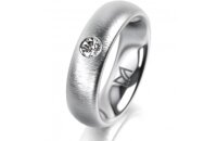 Ring Platin 950 5.5 mm sandmatt 1 Brillant G vs 0,110ct
