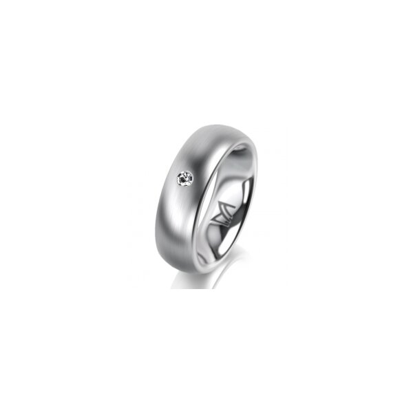 Ring Platin 950 6.0 mm l&auml;ngsmatt 1 Brillant G vs 0,025ct
