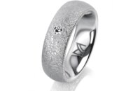 Ring Platin 950 6.0 mm kreismatt 1 Brillant G vs 0,025ct