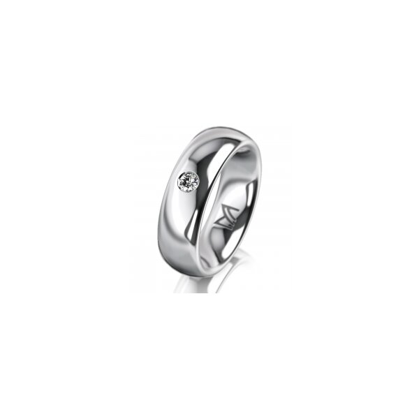 Ring Platin 950 6.0 mm poliert 1 Brillant G vs Gesamt 0,065ct