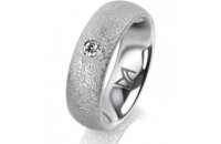 Ring Platin 950 6.0 mm kreismatt 1 Brillant G vs Gesamt...