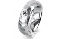 Ring Platin 950 6.0 mm diamantmatt 1 Brillant G vs Gesamt...