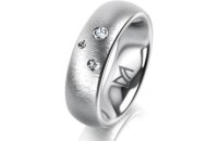 Ring Platin 950 6.0 mm sandmatt 3 Brillanten G vs Gesamt...