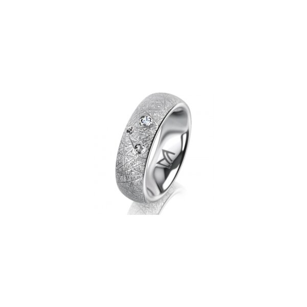 Ring Platin 950 6.0 mm kristallmatt 3 Brillanten G vs Gesamt 0,060ct