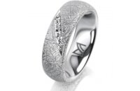 Ring Platin 950 6.0 mm kristallmatt 5 Brillanten G vs...