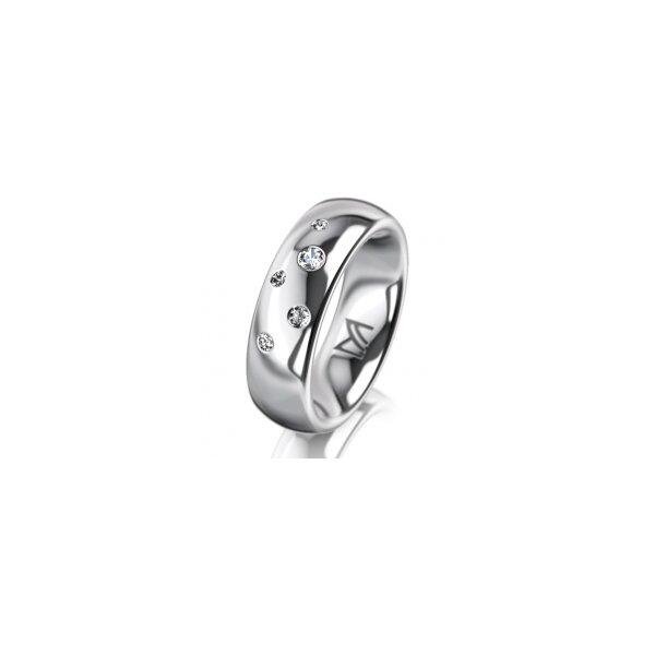 Ring Platin 950 6.0 mm poliert 5 Brillanten G vs Gesamt 0,080ct