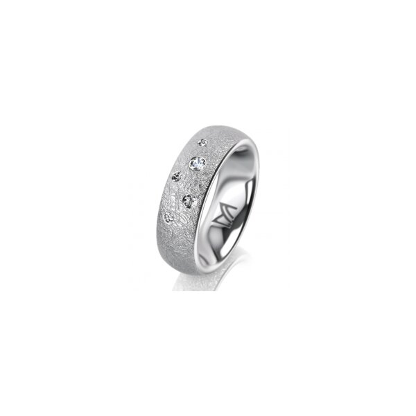 Ring Platin 950 6.0 mm kreismatt 5 Brillanten G vs Gesamt 0,080ct
