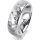 Ring Platin 950 6.0 mm diamantmatt 5 Brillanten G vs Gesamt 0,080ct