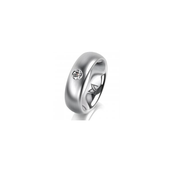 Ring Platin 950 6.0 mm l&auml;ngsmatt 1 Brillant G vs 0,110ct