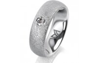Ring Platin 950 6.0 mm kreismatt 1 Brillant G vs 0,110ct