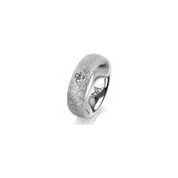 Ring Platin 950 6.0 mm kristallmatt 1 Brillant G vs 0,110ct