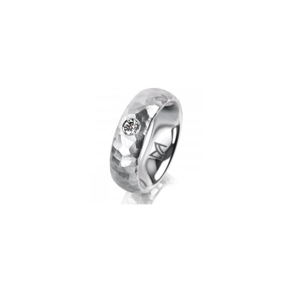Ring Platin 950 6.0 mm diamantmatt 1 Brillant G vs 0,110ct
