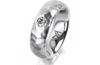 Ring Platin 950 6.0 mm diamantmatt 1 Brillant G vs 0,110ct