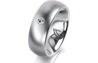 Ring Platin 950 7.0 mm l&auml;ngsmatt 1 Brillant G vs...