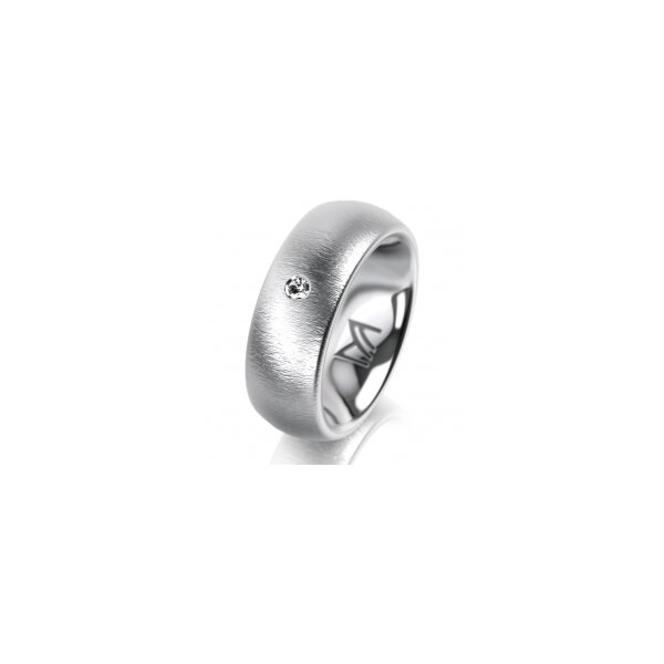 Ring Platin 950 7.0 mm sandmatt 1 Brillant G vs 0,025ct