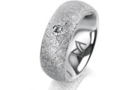 Ring Platin 950 7.0 mm kristallmatt 1 Brillant G vs 0,065ct