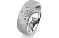 Ring Platin 950 7.0 mm kreismatt 3 Brillanten G vs Gesamt...