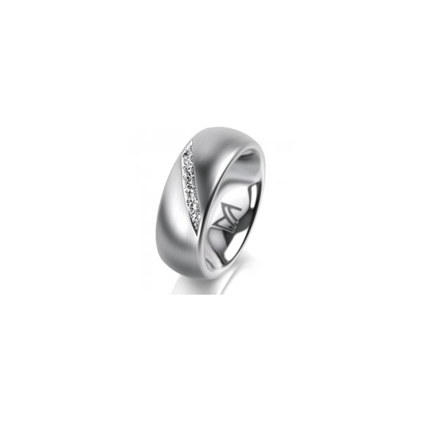Ring Platin 950 7.0 mm l&auml;ngsmatt 6 Brillanten G vs Gesamt 0,080ct